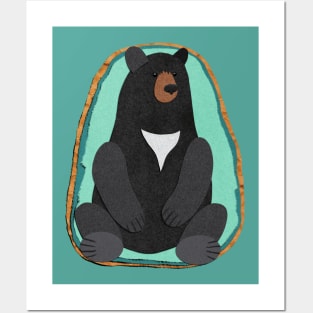 Paper craft black bear Posters and Art